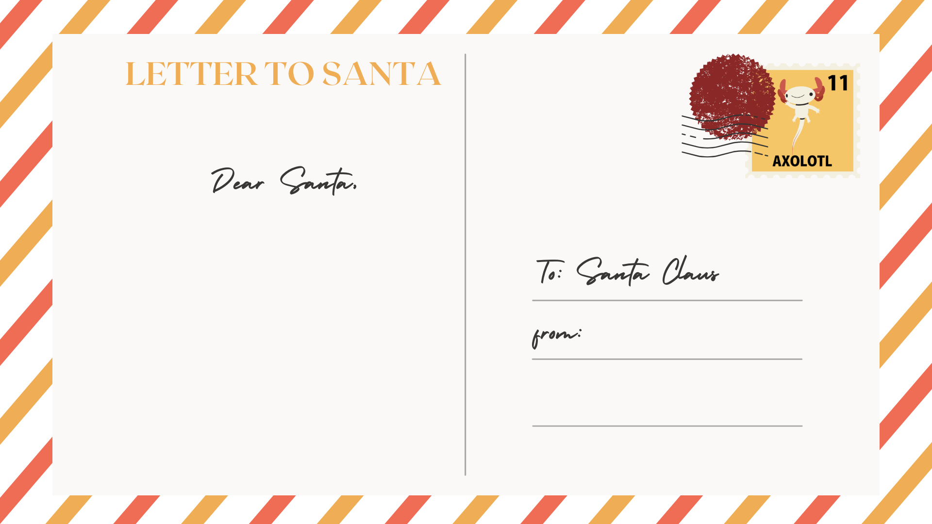 Write your letter to Santa Claus, here!